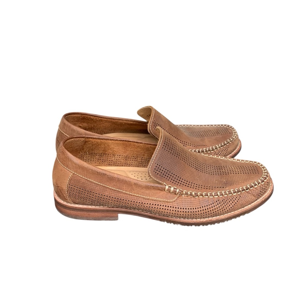 Tommy Bahama Felton Loafer Nubuck Perforated Leather SlipOn Casual Shoe Tan 8.5M